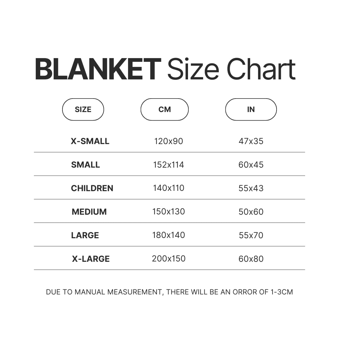 Blanket Size Chart - Samurai Champloo Merch