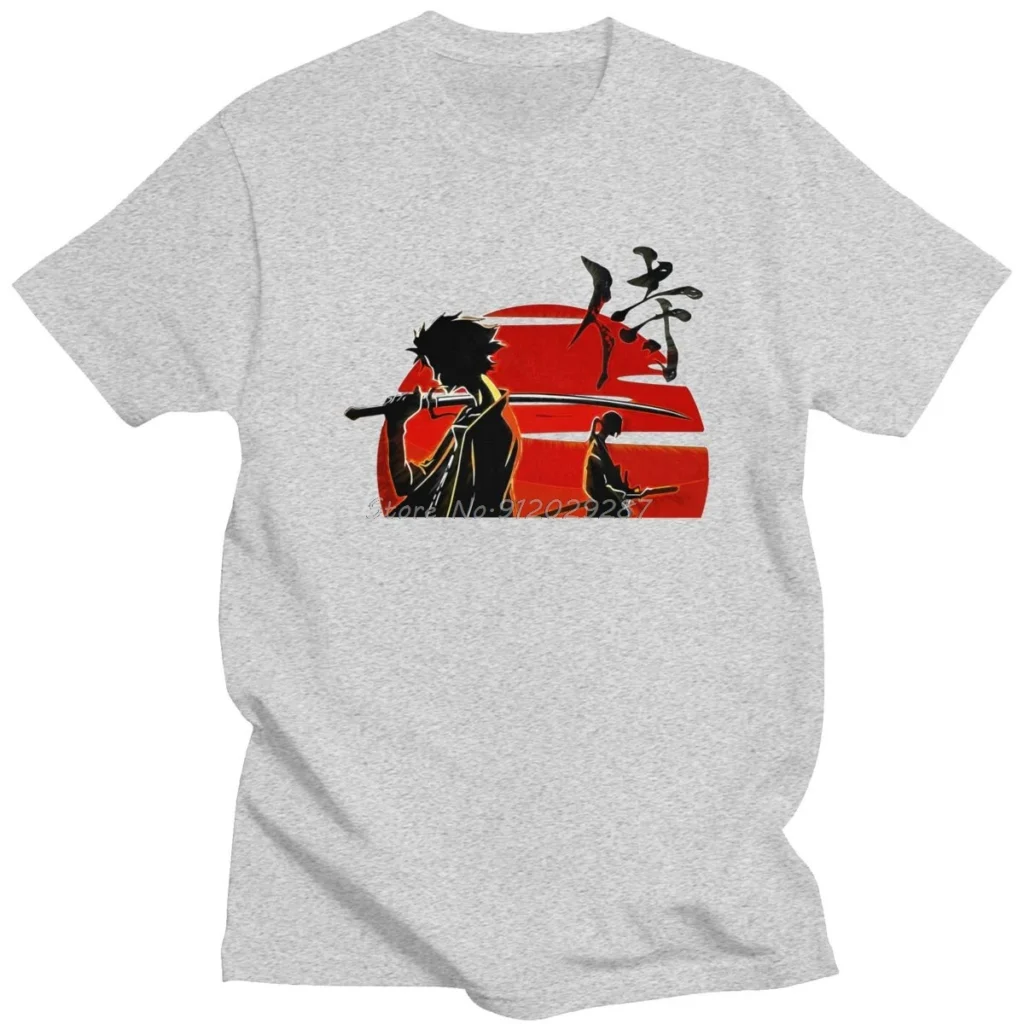 Cool Samurai Champloo Tshirt Men Short Sleeve Mugen Jin t Shirt Anime Manga Tee Tops Cotton 2 - Samurai Champloo Merch