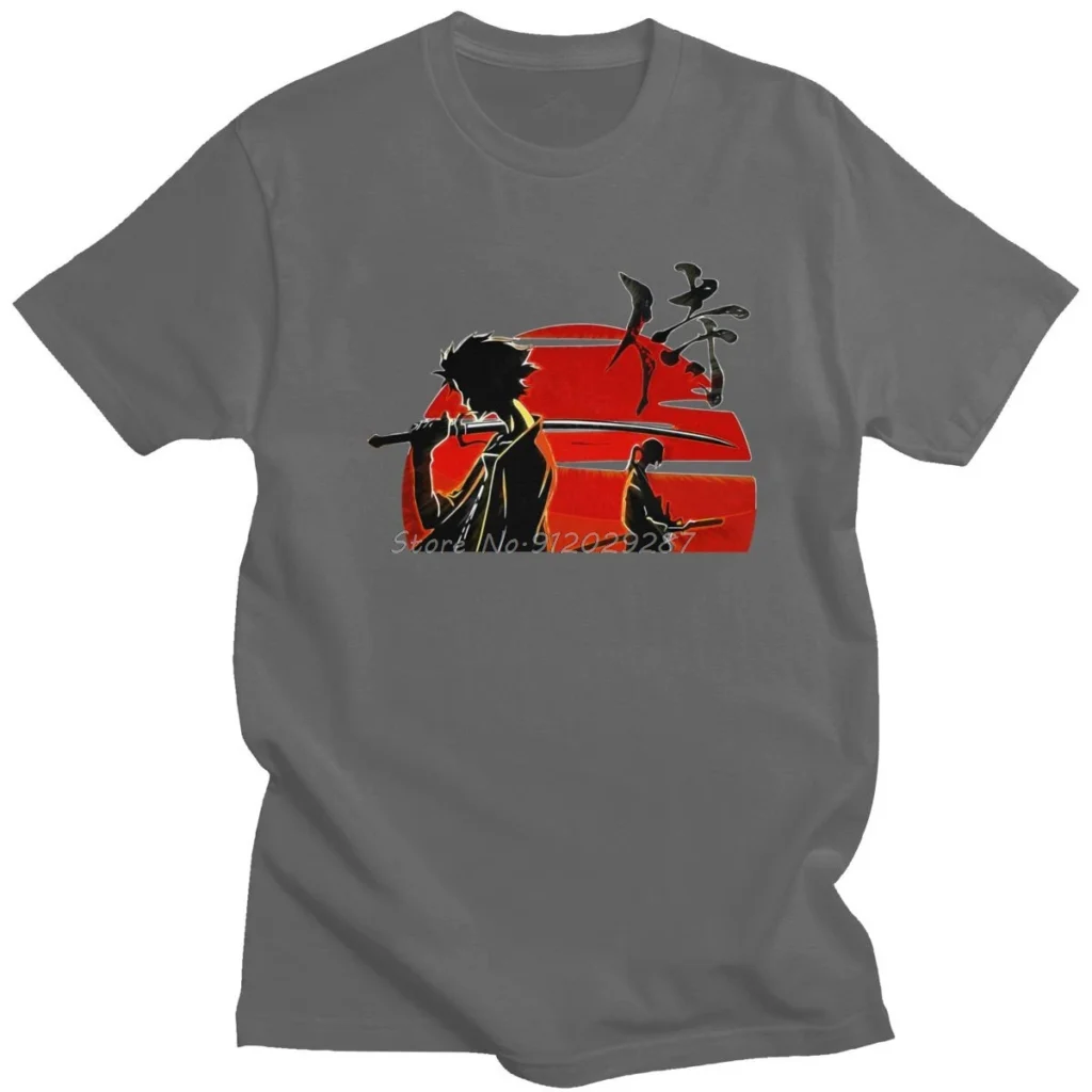 Cool Samurai Champloo Tshirt Men Short Sleeve Mugen Jin t Shirt Anime Manga Tee Tops Cotton 3 - Samurai Champloo Merch