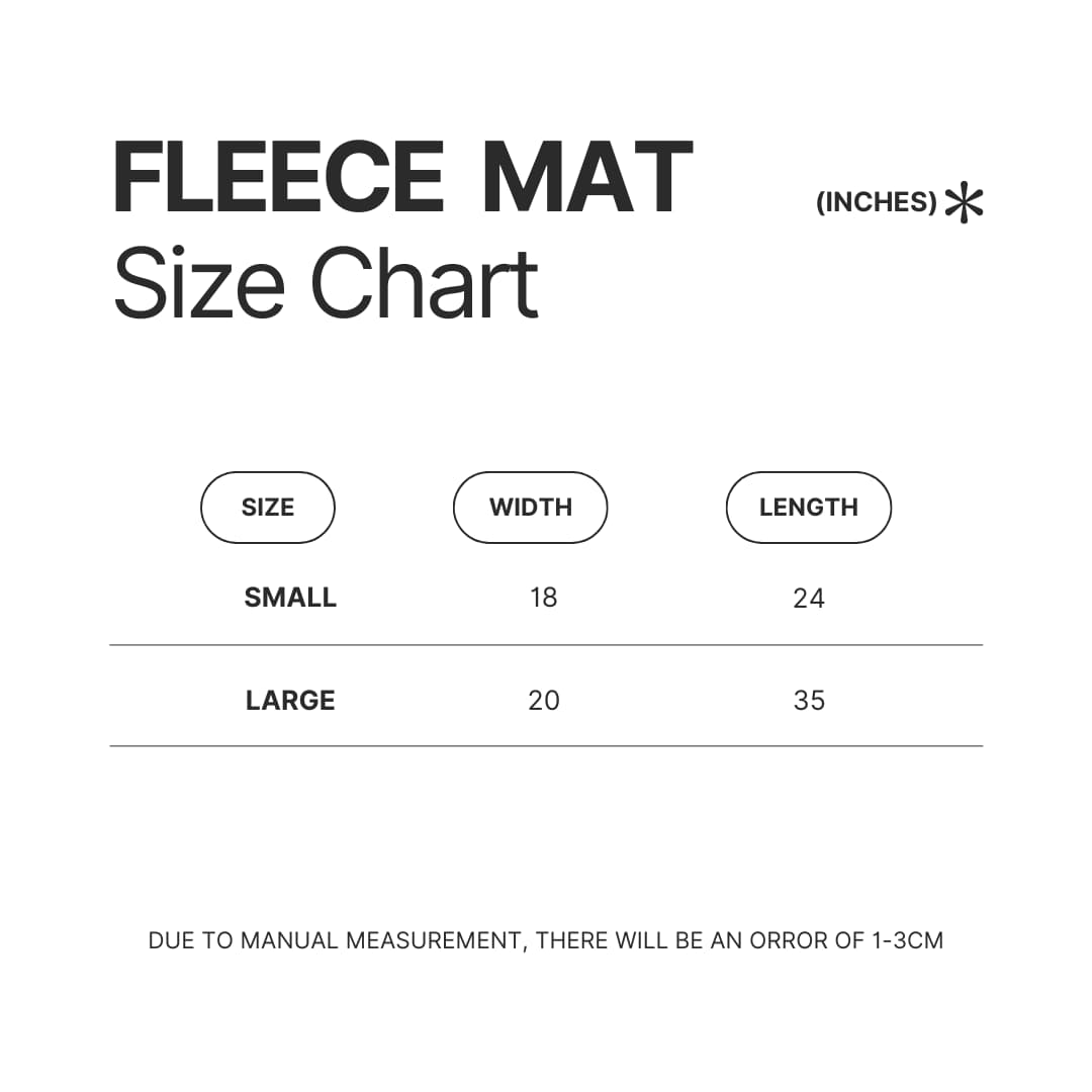 Fleece Mat Size Chart - Samurai Champloo Merch