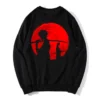 Gorgeous Red Moon Samurai Champloo Hoodie Manga Anime Sweatshirt Cotton Unisex Sweater Leisure Mugen Pullover Streetwear - Samurai Champloo Merch