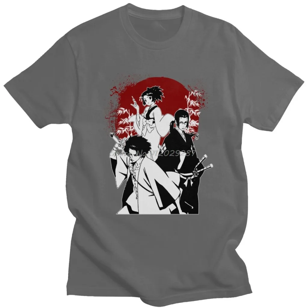 Samurai Champloo T Shirt For Men Cotton Awesome T shirt Short Sleeve Japanese Manga Anime Tshirt 1 - Samurai Champloo Merch