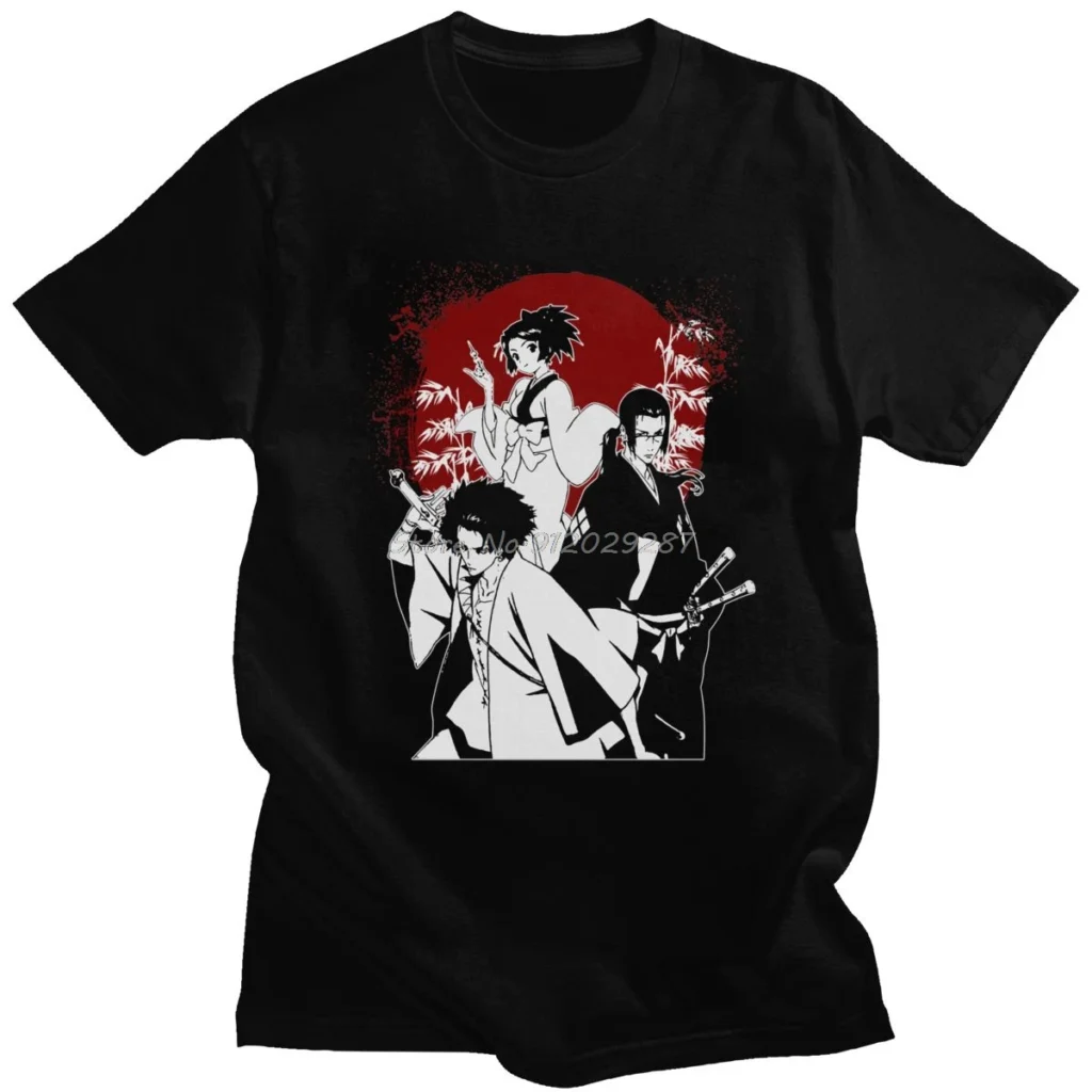 Samurai Champloo T Shirt For Men Cotton Awesome T shirt Short Sleeve Japanese Manga Anime Tshirt - Samurai Champloo Merch