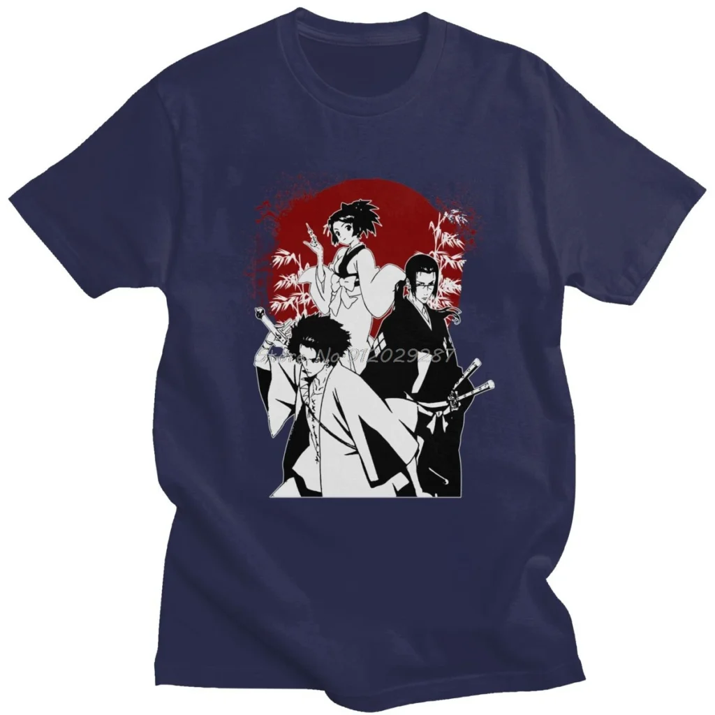 Samurai Champloo T Shirt For Men Cotton Awesome T shirt Short Sleeve Japanese Manga Anime Tshirt 3 - Samurai Champloo Merch