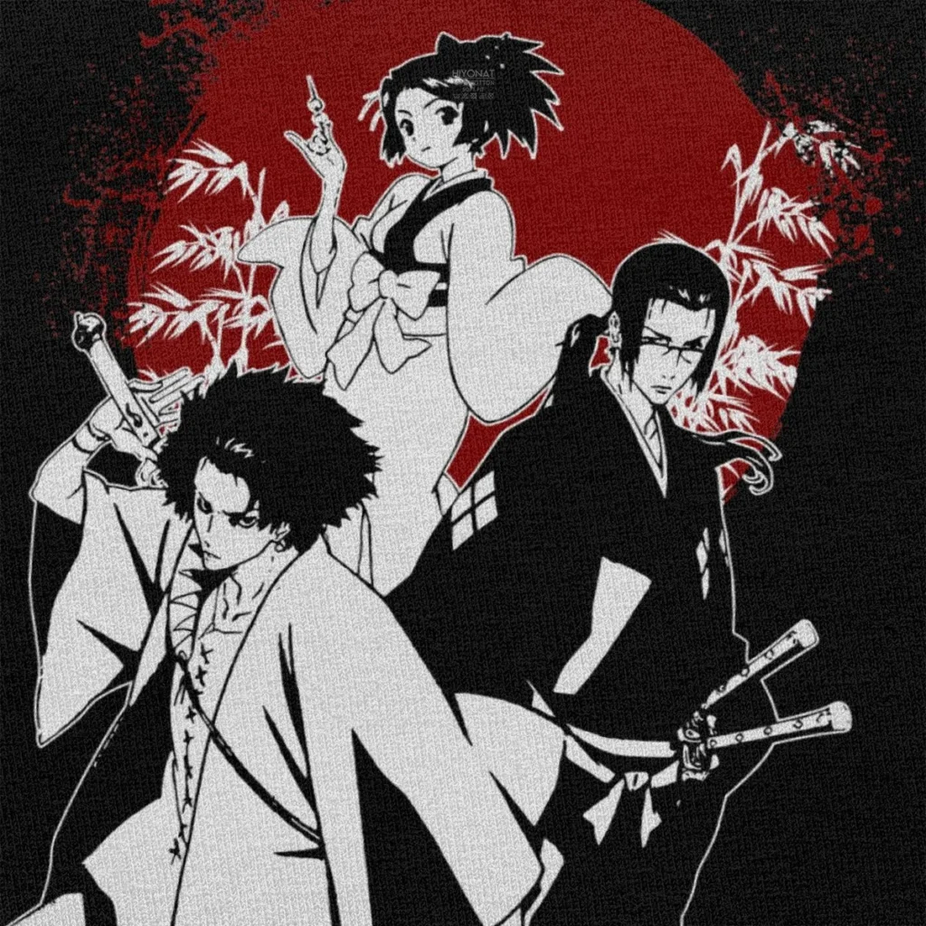 Samurai Champloo T Shirt For Men Cotton Awesome T shirt Short Sleeve Japanese Manga Anime Tshirt 4 - Samurai Champloo Merch