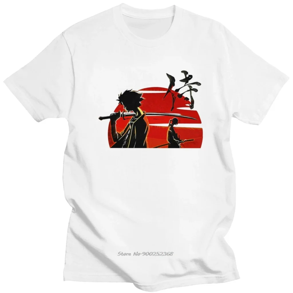 Trendy Men s Samurai Champloo T shirt Short Sleeves Pure Cotton Tee Shirts O neck Streetwear 1 - Samurai Champloo Merch