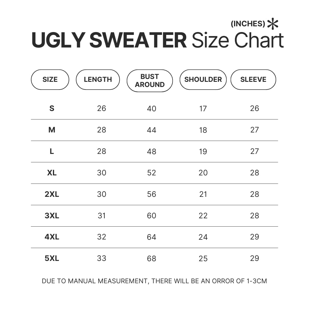 Ugly Sweater Size Chart - Samurai Champloo Merch