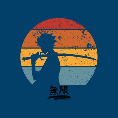 Samurai Champloo Mugen Sunset Silhouette, Mugen Samurai Champloo Black Text Tote Bag Official Samurai Champloo Merch