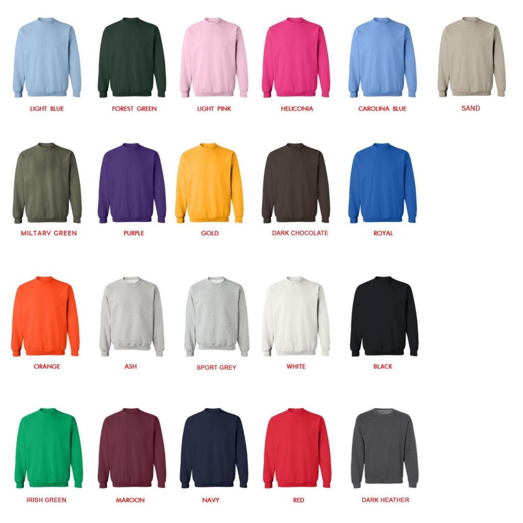 sweatshirt color chart 1 - Samurai Champloo Merch