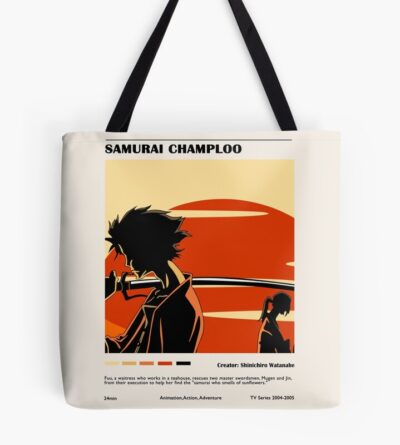 Anime Samurai Champloo Summary Poster Design Tote Bag Official Samurai Champloo Merch