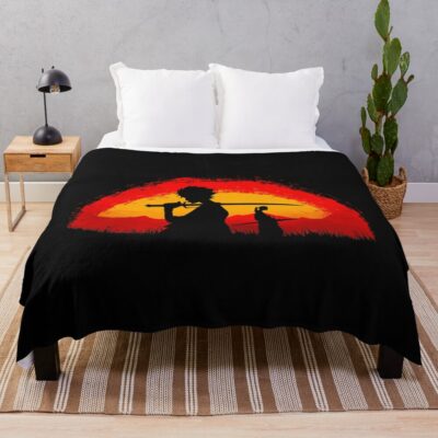 Samurai Champloo Walking On Sunset Throw Blanket Official Samurai Champloo Merch