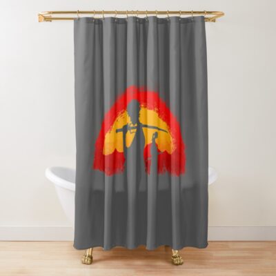 Samurai Champloo Walking On Sunset Shower Curtain Official Samurai Champloo Merch